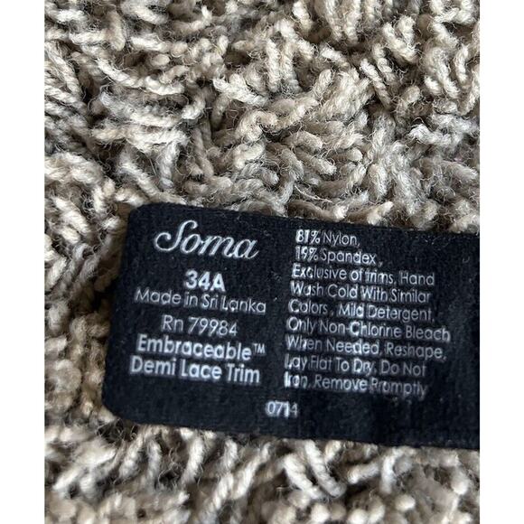 SOMA 34A BRA Black With LACE Convertible Straps J24 - Picture 7 of 7